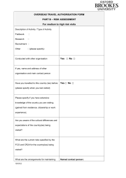 Part B - Risk Assessment - Oxford Brookes University
