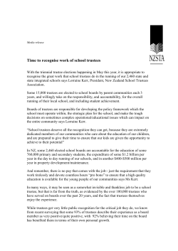 Time to recognise work of school trustees