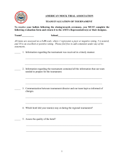 Team Tournament Evaluation Form