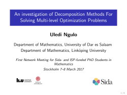 An investigation of Decomposition Methods For Solving Multi