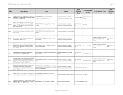 Bill # Description Note Status Last Meeting Date Last Meeting Action