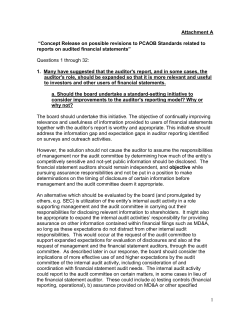 1 Attachment A &ldquo;Concept Release on possible revisions to PCAOB