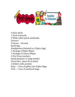 4 Glue sticks 1 Pack of pencils 2 Wide ruled spiral notebooks