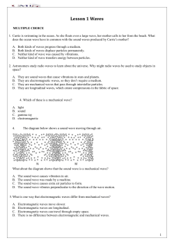 Lesson 1 Sound Waves And Hearing