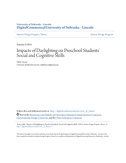 Impacts of Daylighting on Preschool Students` Social and Cognitive