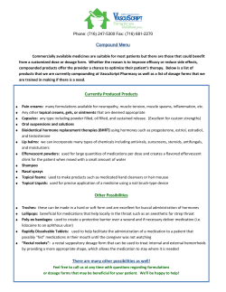 Compound Menu Currently Produced Products Other Possibilities
