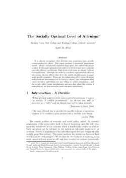 The Socially Optimal Level of Altruism