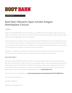 Boot Barn Remains Open Amidst Artegon Marketplace Closure
