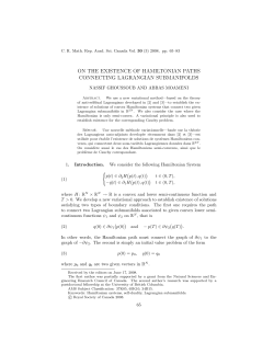 on the existence of hamiltonian paths connecting lagrangian