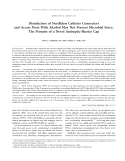 Disinfection of Needleless Catheter Connectors and Access Ports