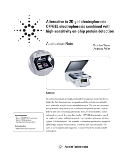 Alternative to 2D gel electrophoresis &ndash; OFFGEL
