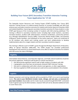 (BYF) Secondary Transition Intensive Training Team Application for
