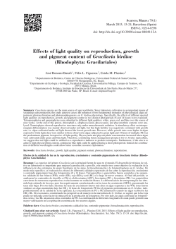 Effects of light quality on reproduction, growth and