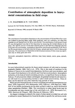 Contribution of atmospheric deposition to heavy