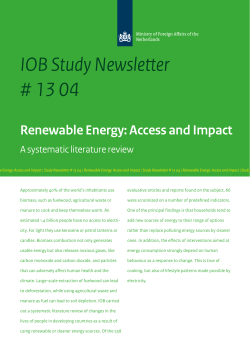 IOB Study Newsletter # 13 04 Renewable Energy