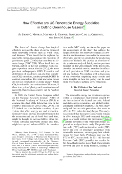 How Effective are US Renewable Energy Subsidies in
