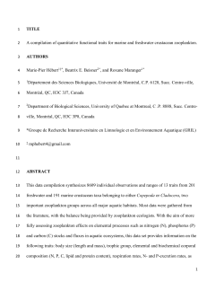 TITLE A compilation of quantitative functional traits for marine and