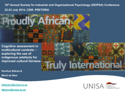 Cognitive assessment in multicultural contexts &ndash; exploring