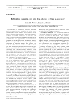 Tethering experiments and hypothesis testing in