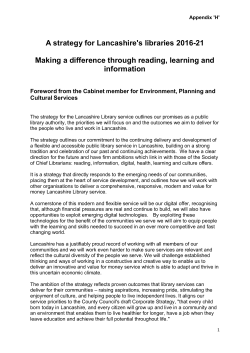 A strategy for Lancashire`s libraries 2016