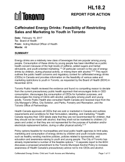 Caffeinated Energy Drinks: Feasibility of Restricting