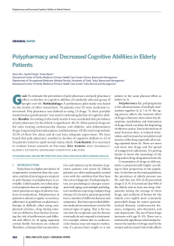 Polypharmacy and Decreased Cognitive Abilities in