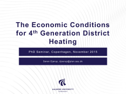 The Economic Conditions for 4th Generation District Heating