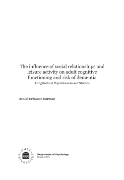 The influence of social relationships and leisure activity on adult