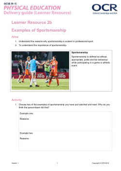 OCR GCSE (9-1) Physical Education Delivery guide (Learner