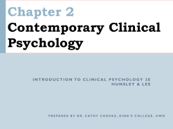 Intro to Clinical Psychology - Hunsley Lee