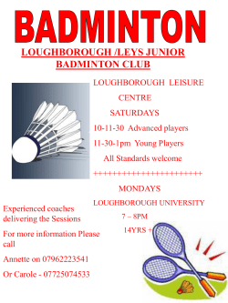 Loughborough Leys Junior Badminton Club Sessions