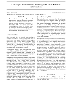 Convergent Reinforcement Learning with Value Function