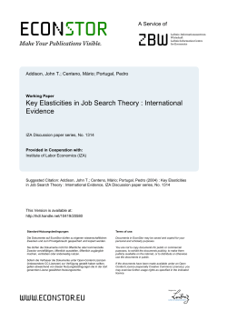Key Elasticities in Job Search Theory: International
