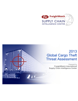 2013 Global Cargo Theft Threat Assessment
