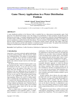 Game Theory Applications in a Water Distribution Problem