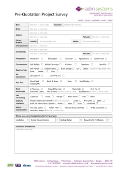 Pre-Quotation Project Survey