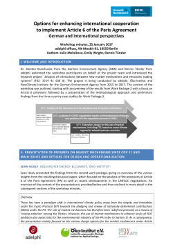 Options for enhancing international cooperation to