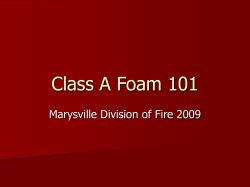 Class A Foam 101 - City of Marysville, Ohio