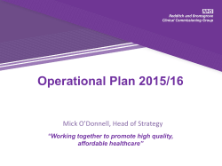 Operational Plan 2015/16 - Redditch and Bromsgrove CCG