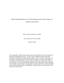 March 9, 2000 Revision of Black Suburbanization Paper