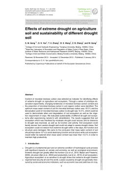 Effects of extreme drought on agriculture soil and