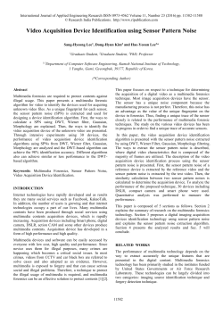 Video Acquisition Device Identification using Sensor Pattern Noise