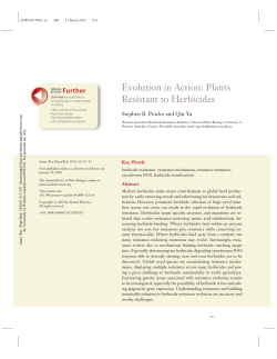Evolution in Action: Plants Resistant to Herbicides