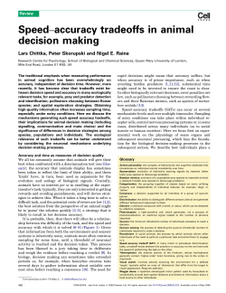 Speed&ndash;accuracy tradeoffs in animal decision making