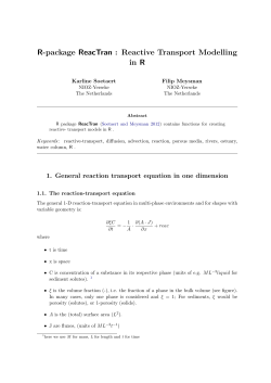 R-package ReacTran: reactive transport modelling in R