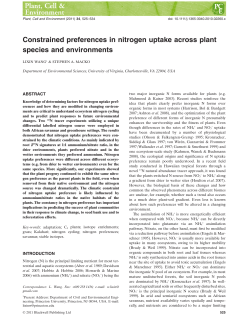 Constrained preferences in nitrogen uptake across plant species