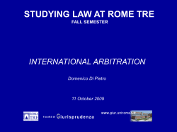 STUDYING LAW AT ROME TRE INTERNATIONAL ARBITRATION