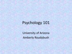 Psychology 101 - u.arizona.edu