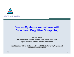 Service Systems Innovations with Cloud and Cognitive