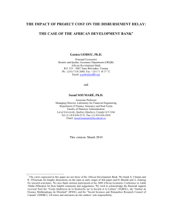 The Impact of Project Cost on the Disbursement Delay The Case of